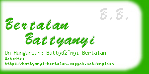 bertalan battyanyi business card